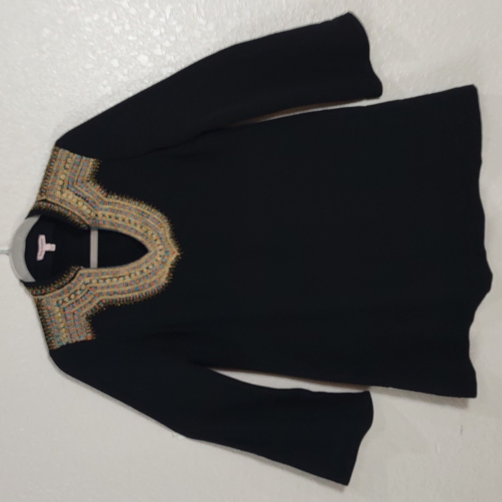 Juice Couture Black Dress with Gold Embellishments, Size 2,